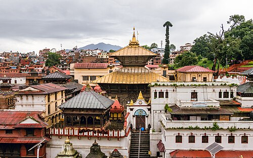 Pashupatinath Temple in Nepal, dedicated to the Hindu deity Shiva as the lord of all beings
