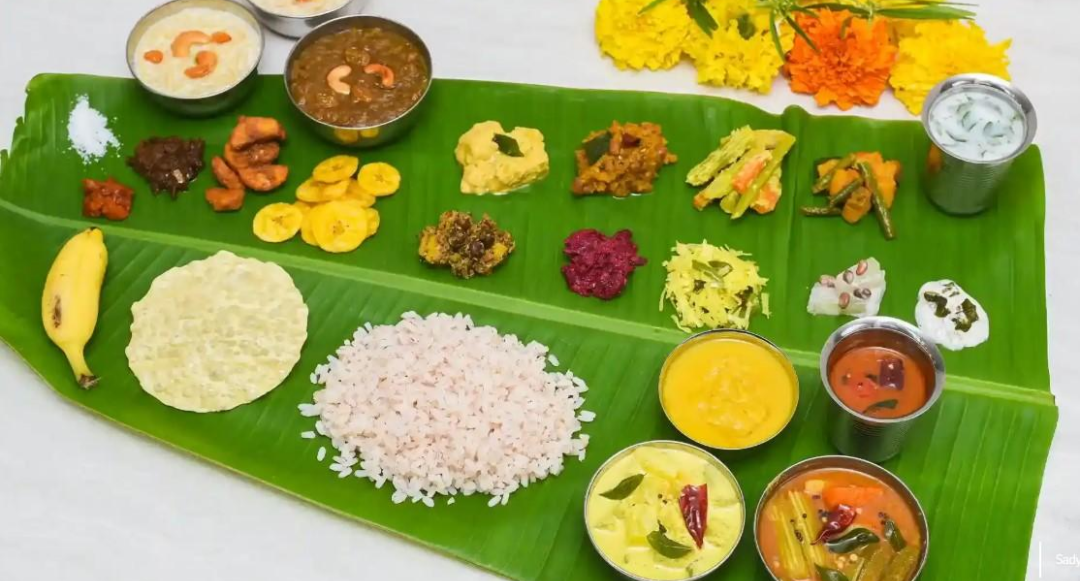 Sadya — a traditional Kerala festive feast.