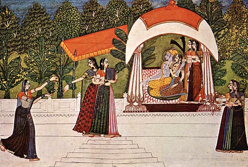 An 18th-century Rajput painting by the artist Nihâl Chand