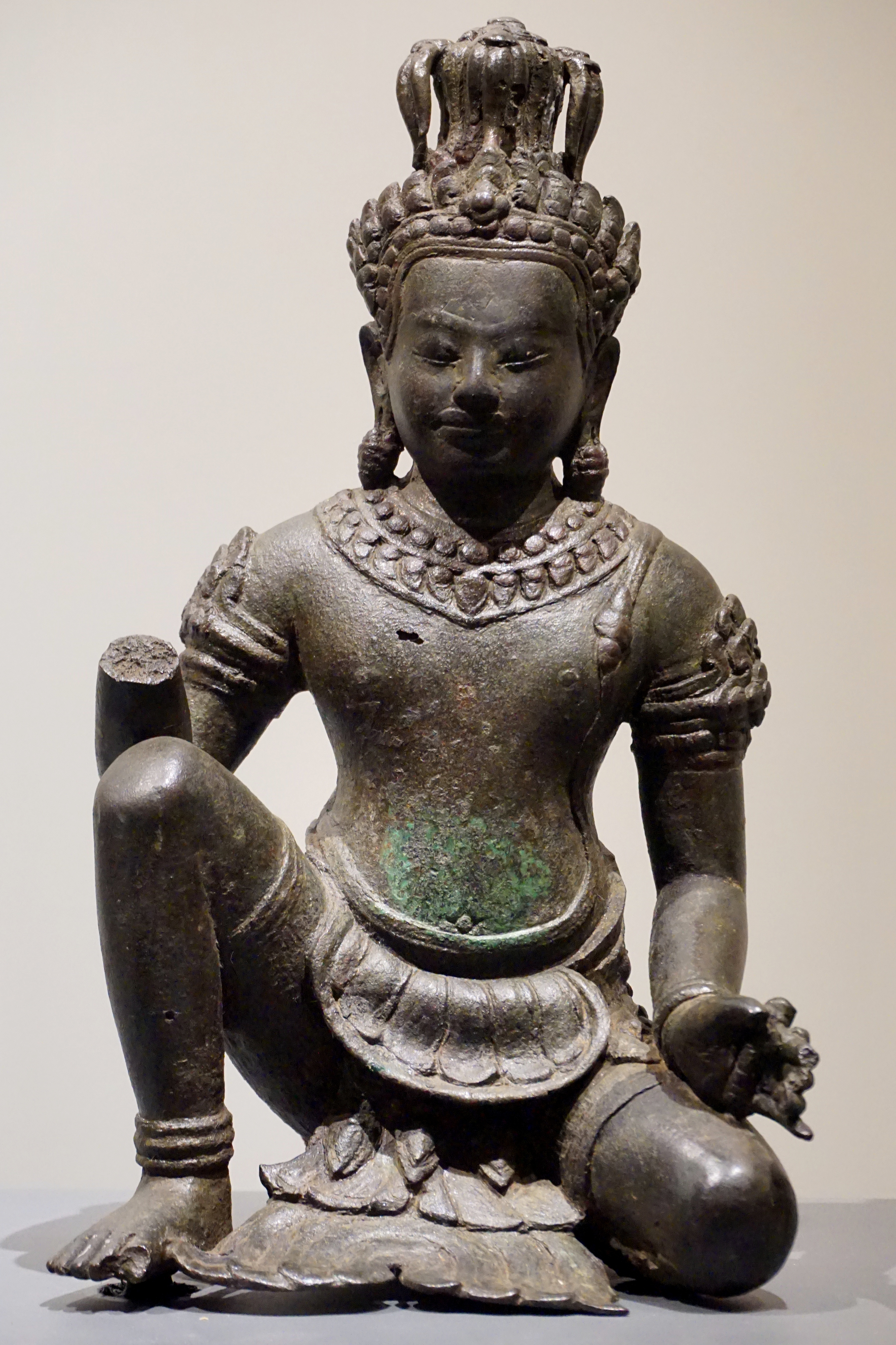 A bronze sculpture of Vishvakarma from Lopburi, Thailand, 13th century at Bangkok National Museum