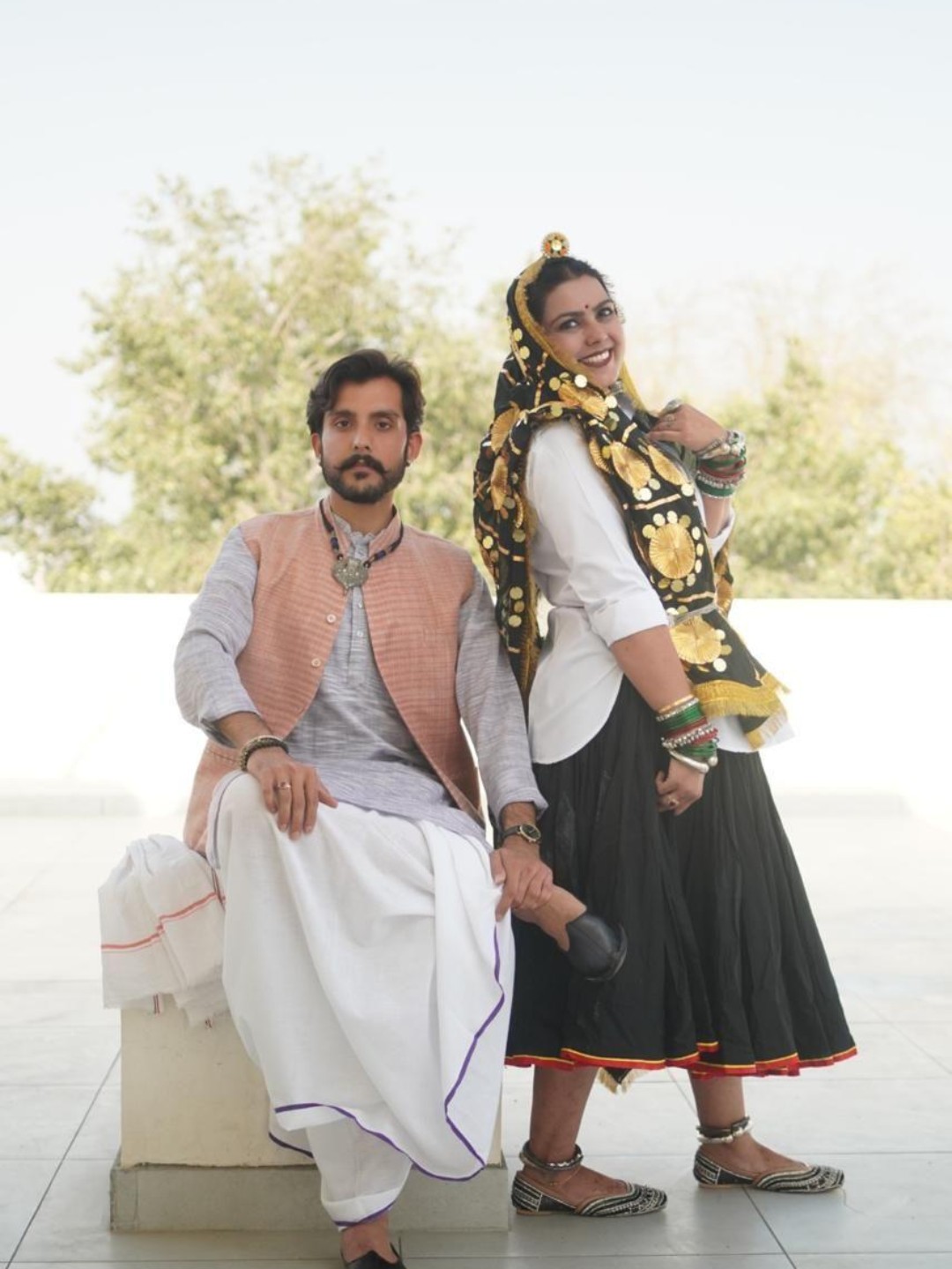 Dahiya couple in traditional dress