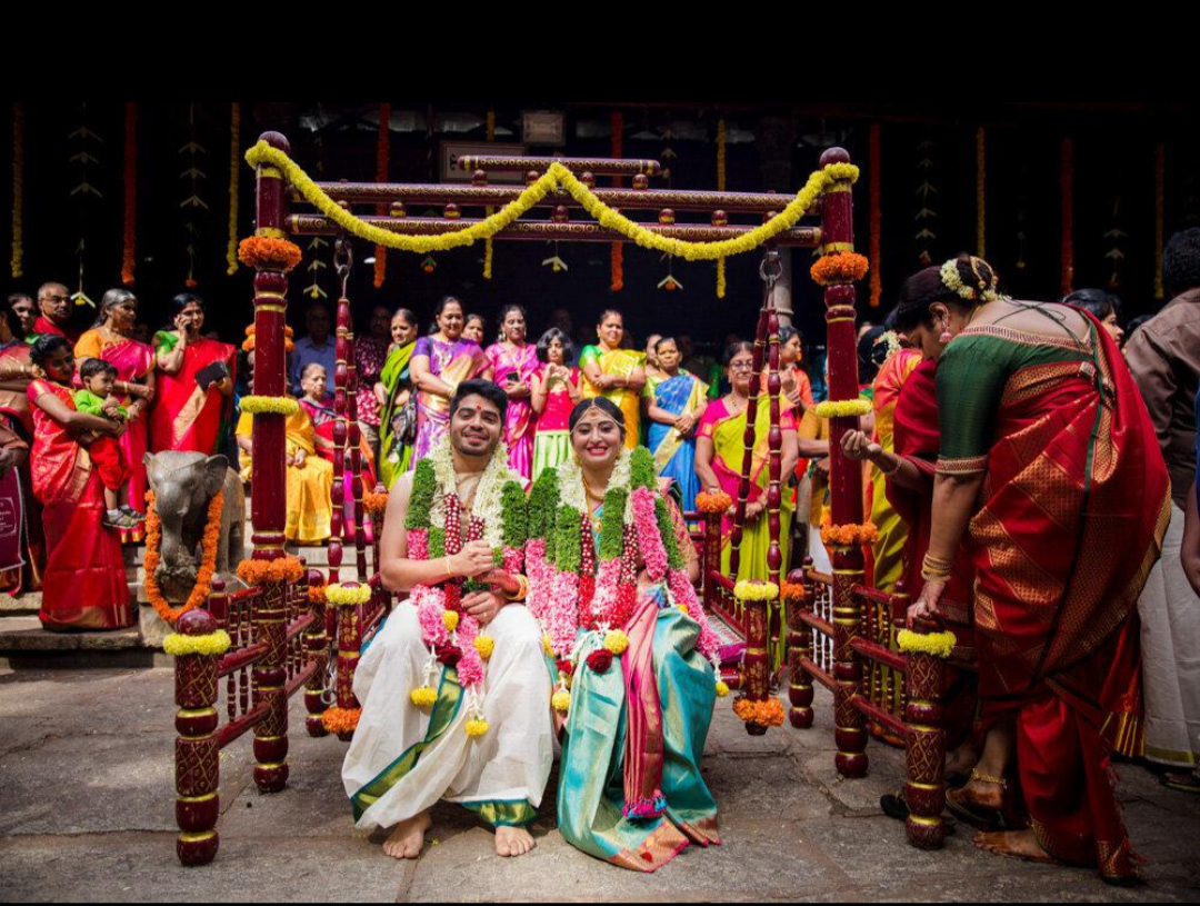 wedding rituals, traditional Iyengar cuisine, Kanjeevaram sarees, veshti/angavastram and ceremonial life.