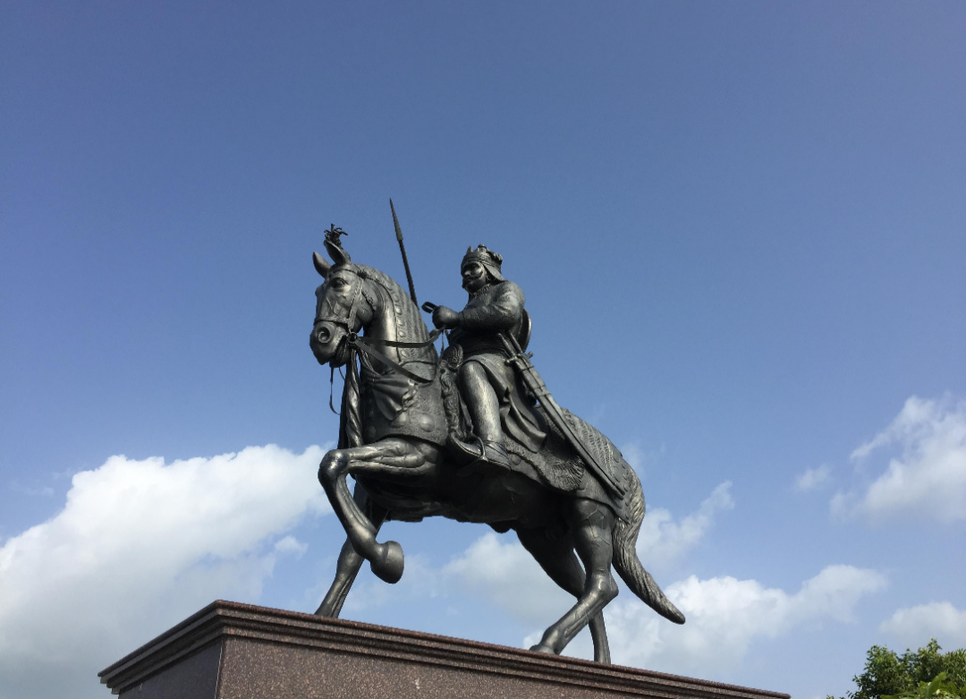 Maharana Pratap, the celebrated Sisodiya ruler associated with Mewar's resistance to Mughal suzerainty and the Battle of Haldighati in 1576.