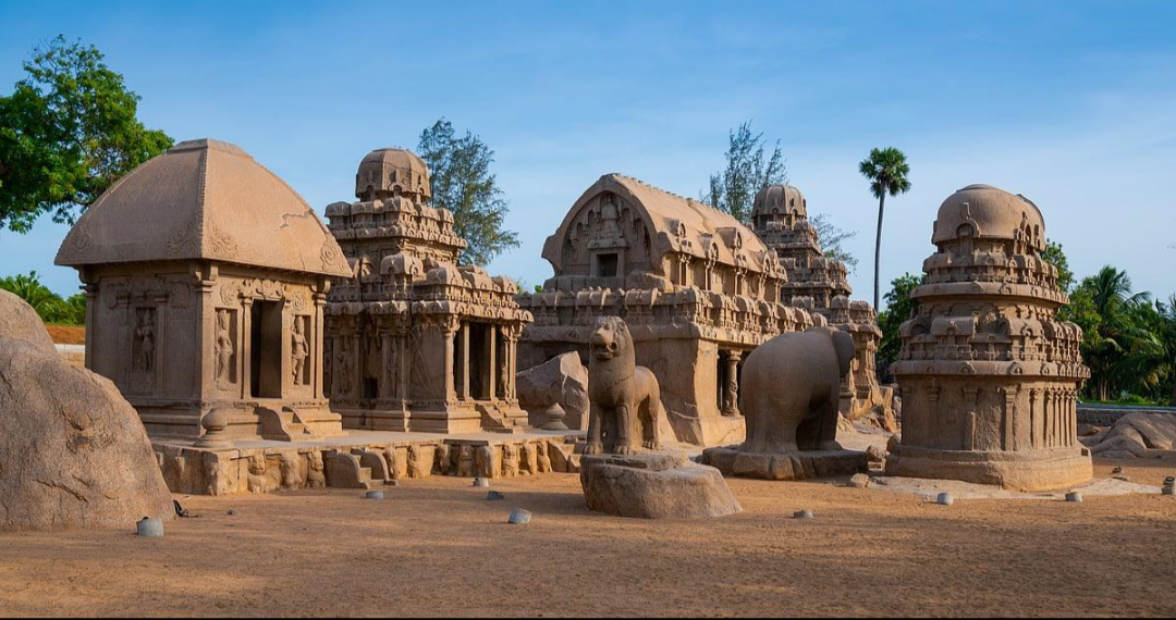 Mahabalipuram: the Pallava contribution to Tamil Nadu's rock-cut and structural temple architecture.