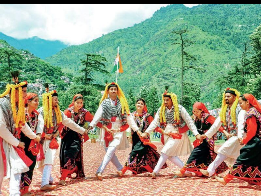 Nati, a traditional Pahari folk dance performed in circles at fairs, weddings and community celebrations