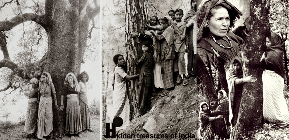 Historic photograph depicting the Khejarli Sacrifice of 1730, where Bishnoi community members embraced Khejri trees to protect them, symbolizing environmental conservation and wildlife protection in Rajasthan, India.