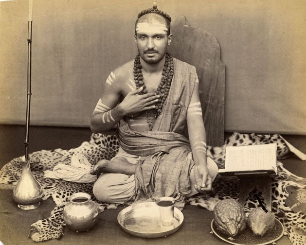 Rare Old Photograph of Swami Pandurangashram, 8th Guru of Chitrapur Math, Saraswat Brahmin Community, Shirali, Karnataka, India