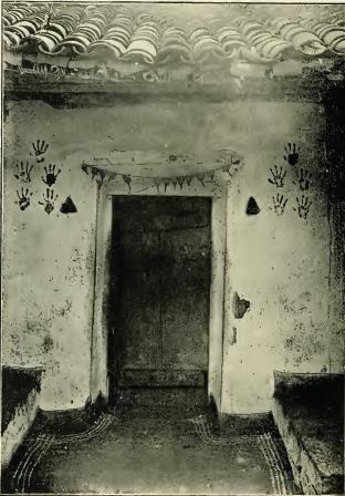 Brahmin house with hand marks to ward off the evil eye