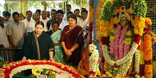 Jayalalithaa with Sasikala in Early 2000s at Pasumpon Thevar Memorial