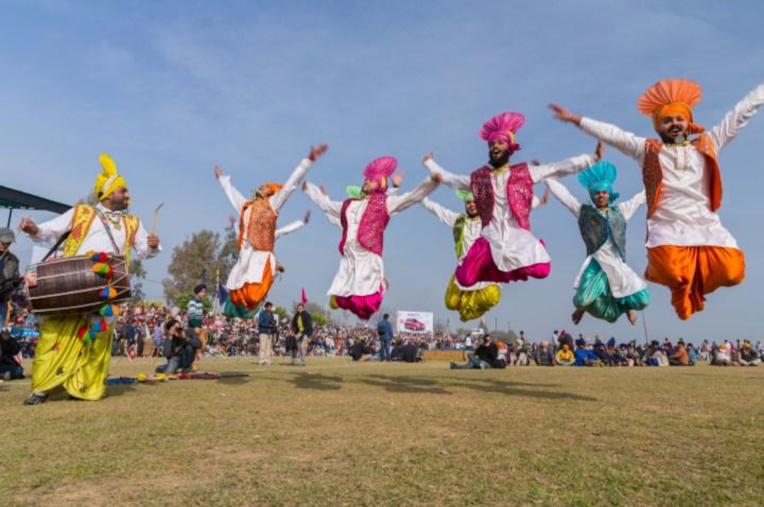 Bhangra and Giddha represent the wider Punjabi folk traditions associated with Saini celebrations.