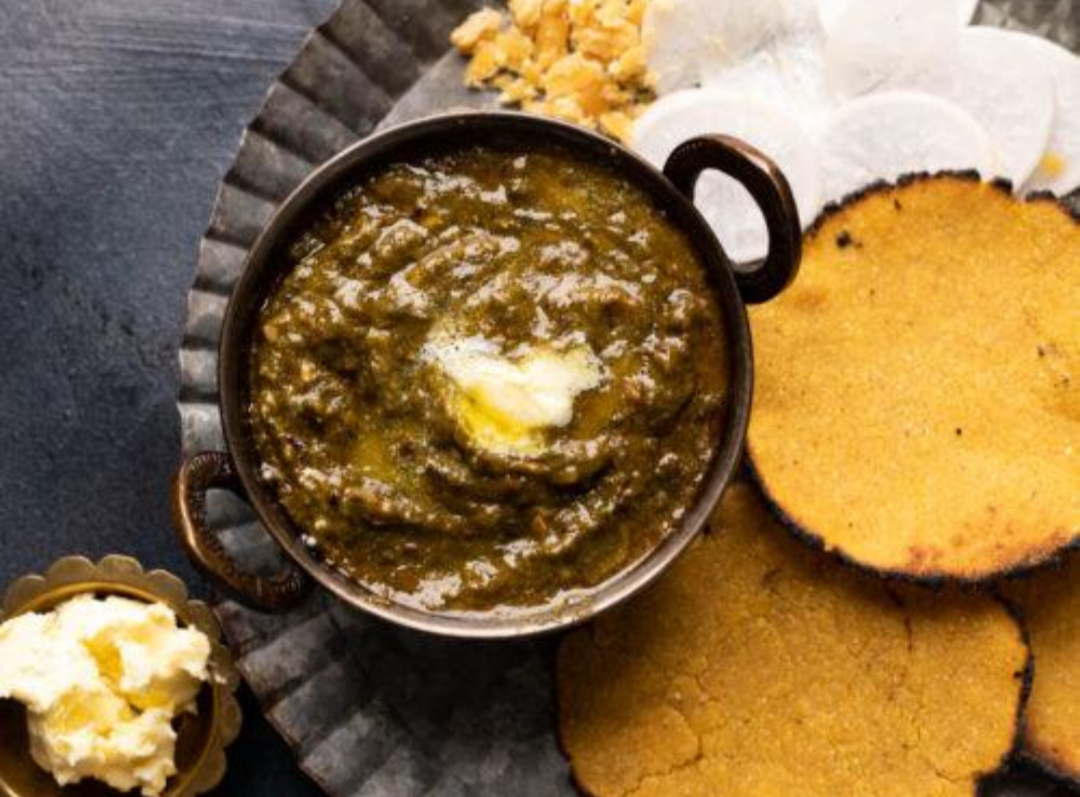 Sarson da saag and makki di roti represent the agricultural food traditions of Punjab and Haryana