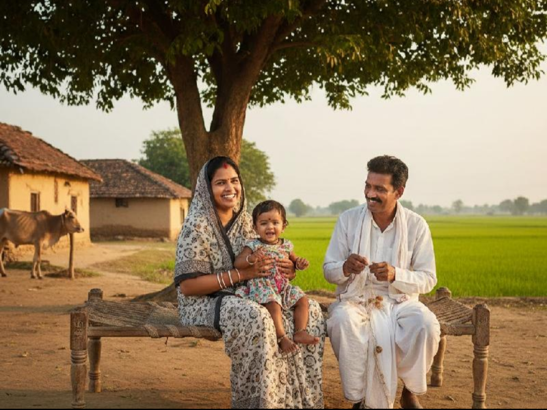 The dhoti, kurta and gamchha formed part of traditional rural dress among men in the Hindi heartland, while the sari remained central to women's clothing.