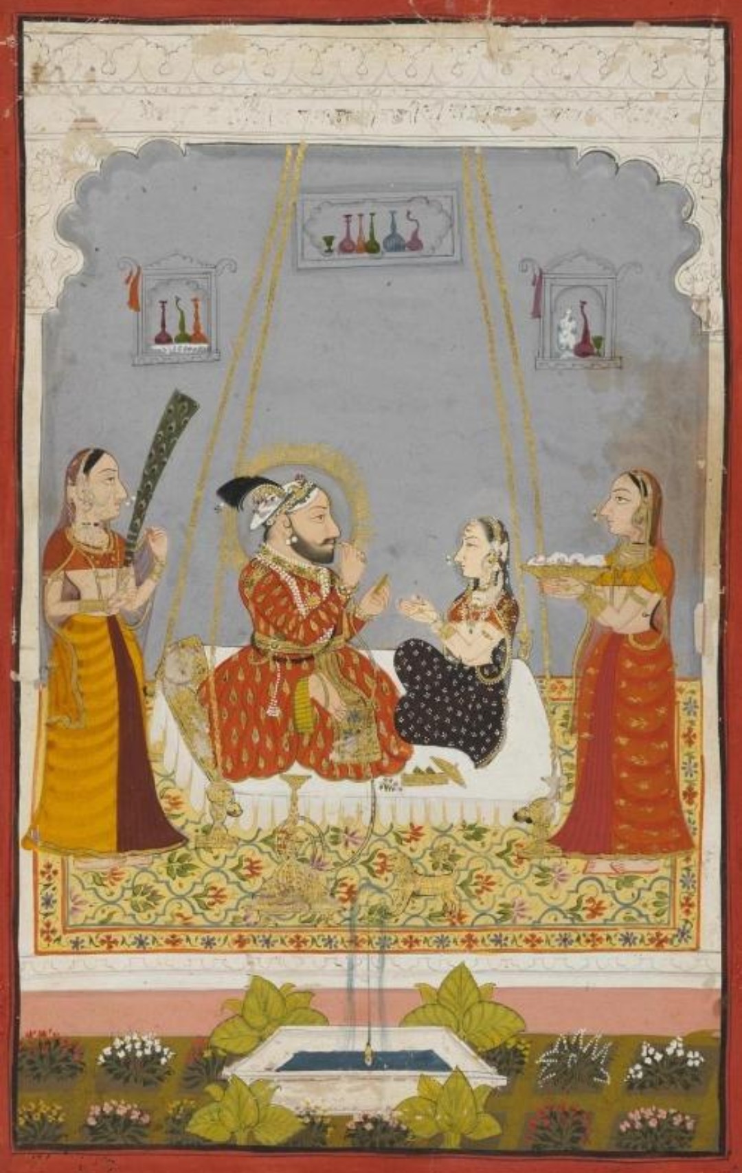 Mewar Courtly Life — A miniature depicting Rajput royal culture and courtly traditions.